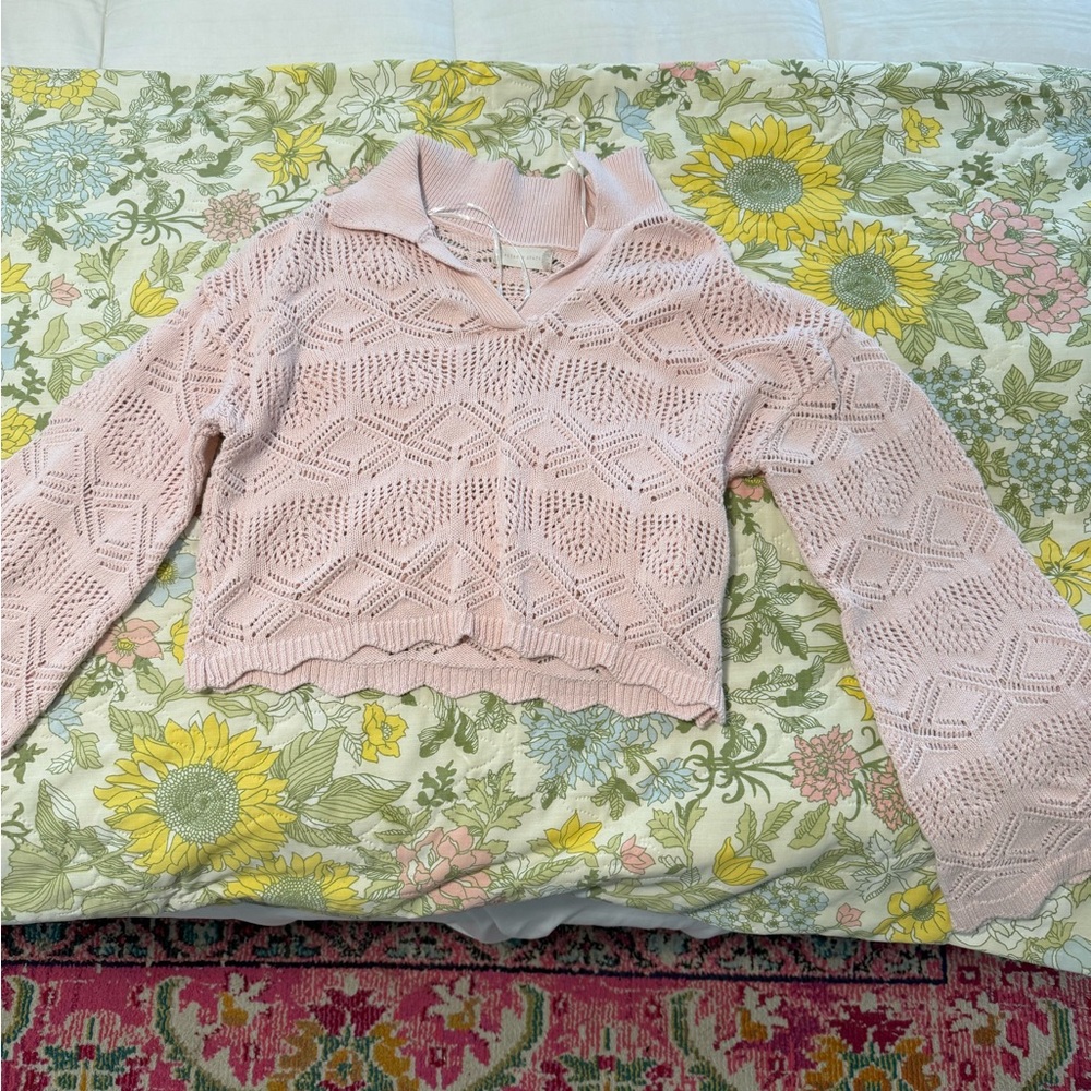 Altar'd State Pink Cowl Neck Sweater